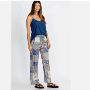 Johnny Was Kichica Divine Resort Pants Silk Beach Floral Paisley Blocked XS